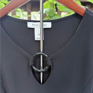 White House Black Market Black Women's Keyhole Top